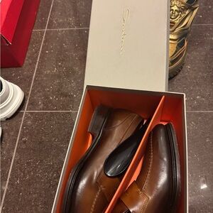 Santoni Classic Brown Leather Oxfords